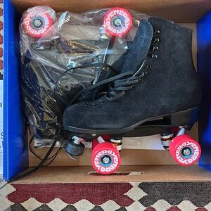 Riedel Zone Outdoor Roller Skates, Black with Red Wheels